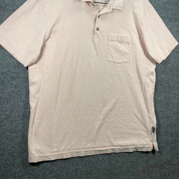 Patagonia Conversion Polo Shirt Men's XL Pink Striped Organic Casual READ - Picture 4 of 12